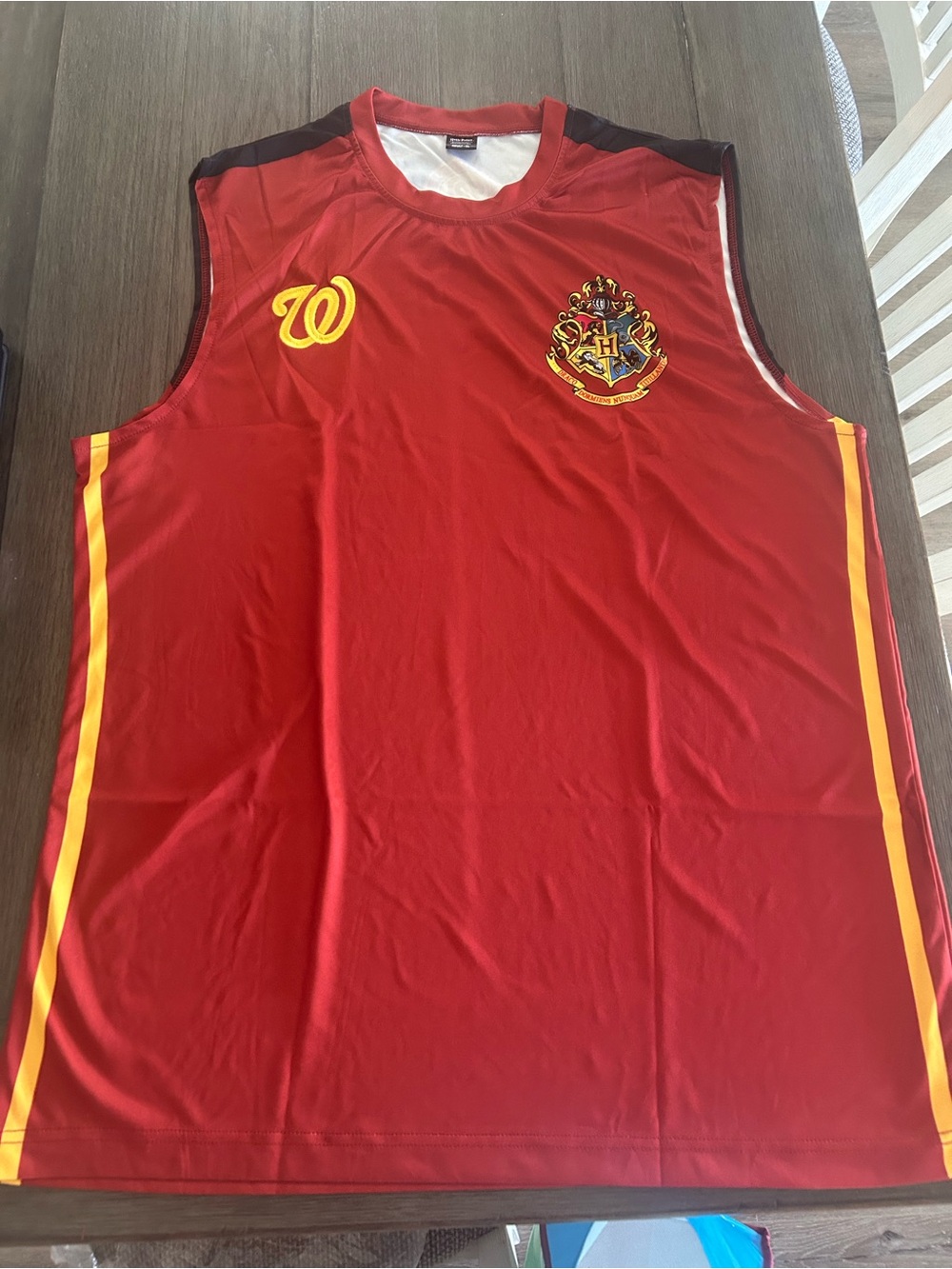 Washington Nationals Harry Potter Red Gryffindor Crest Sleeveless Sports Jersey